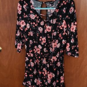 Torrid Floral Lace Up Romper
